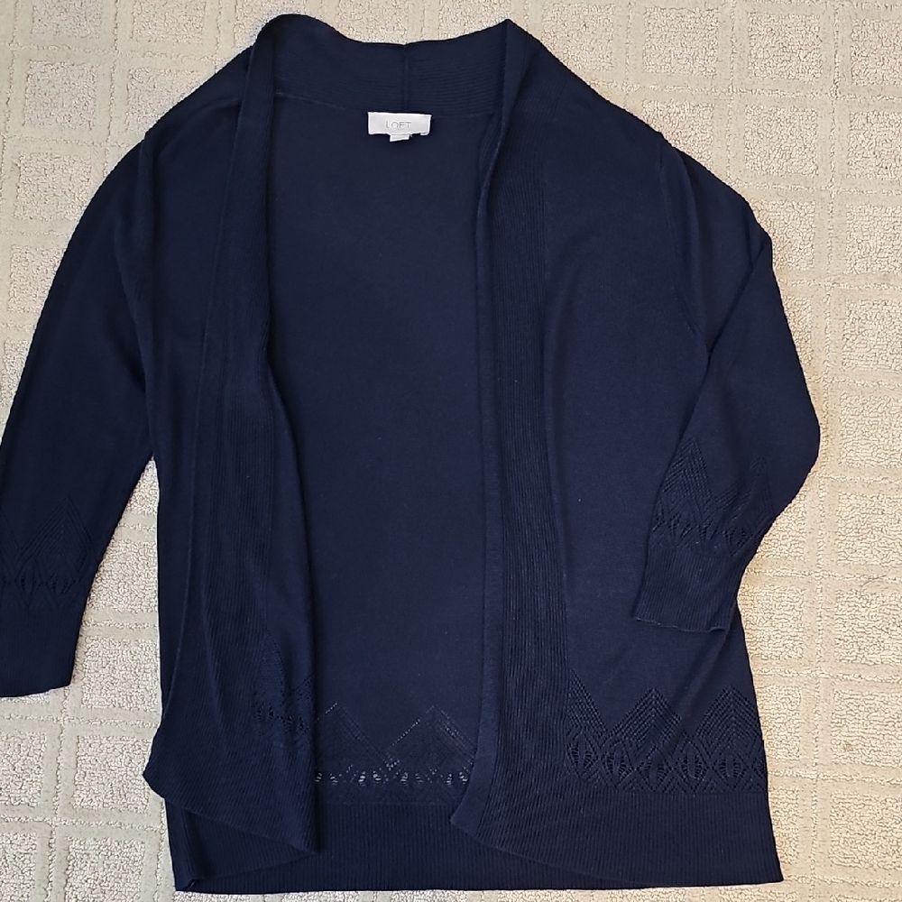 LOFT Women's Navy Blue Cardigan